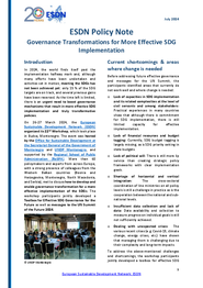 Governance Transformations for More Effective SDG Implementation