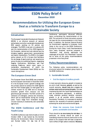 Utilizing the European Green Deal as a Vehicle to Transform Europe to a Sustainable Society