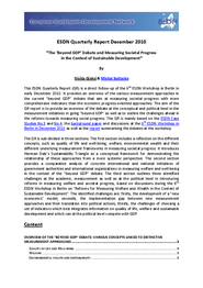 ‘Beyond GDP’ Debate and Measuring Societal Progress toward SD