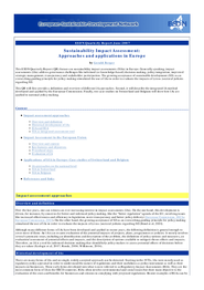 Sustainability Impact Assessments in Europe