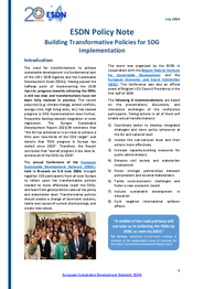 Building Transformative Policies for SDG Implementation