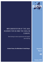 Implementation of the 2030 Agenda for SD and the SDGs in Europe