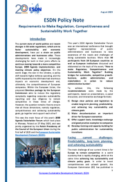 Requirements to Make Regulation, Competitiveness and Sustainability Work Together
