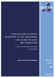 Stakeholder Activities in Implementing the 2030 Agenda