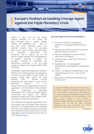 Europe’s Position as Leading Change Agent against the Triple Planetary Crisis