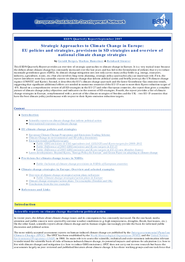Strategic Approaches to Climate Change in Europe