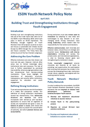 Youth Network Policy Note on Building Trust