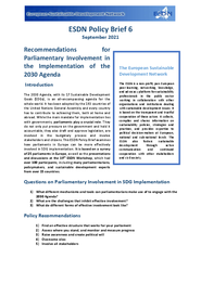Parliamentary Involvement in the Implementation of the 2030 Agenda