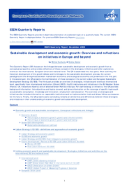 Sustainable Development and Economic Growth: Initiatives in Europe