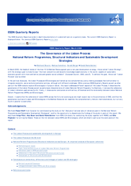 Governance of the Lisbon Process: National Reform Programs and SDS